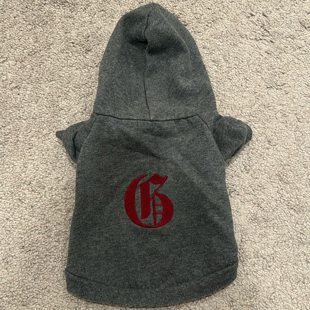Gap Dog Pet Hoodie Pullover Hooded Sweatshirt Embroidered G Burgundy Gray 10lbs
